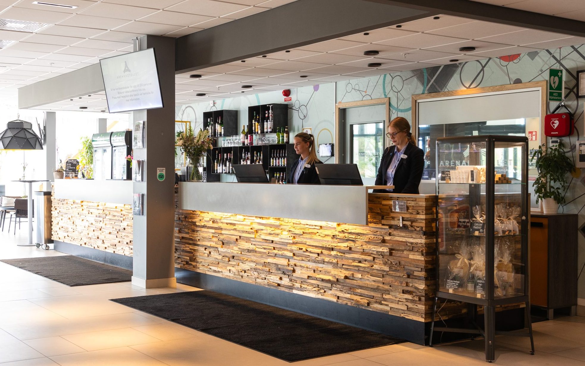 Two people at the reception