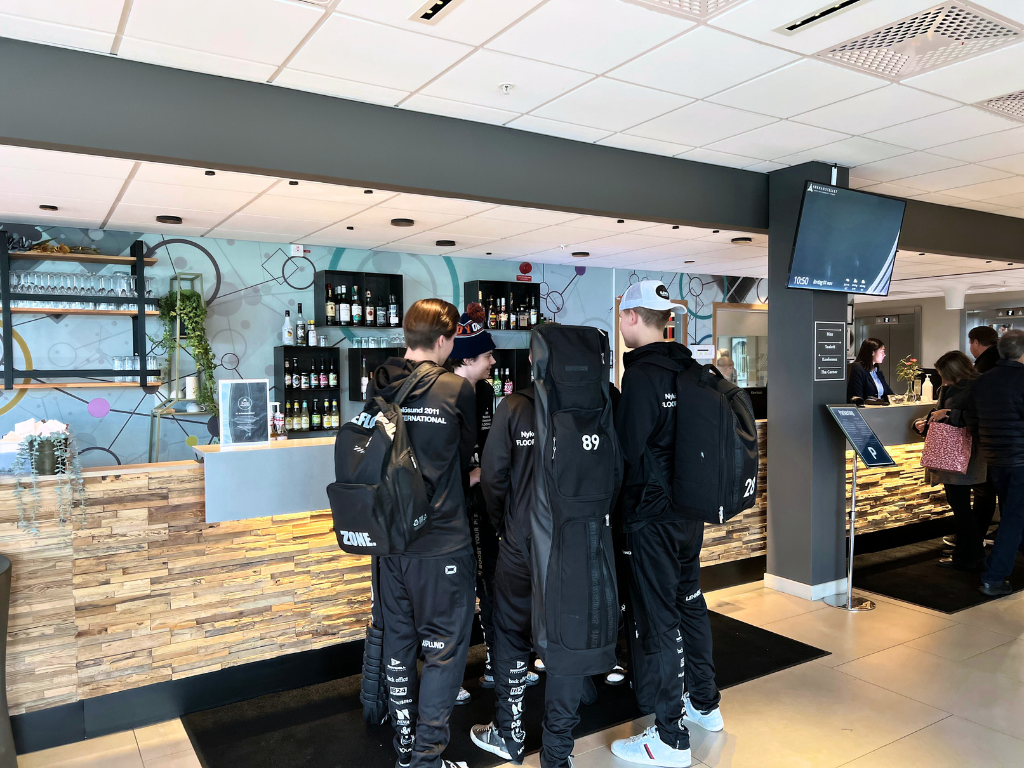 Innebandyspelare i reception